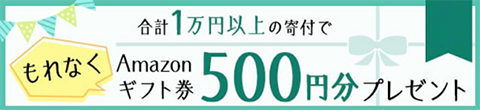 さとふるのメールマガジンに記載のキャンペーンコードを入力して「合計１万円以上の寄付でもれなく500円分のamazonギフト券プレゼント」